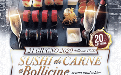 Serata Total White con sushi di carne e bollicine